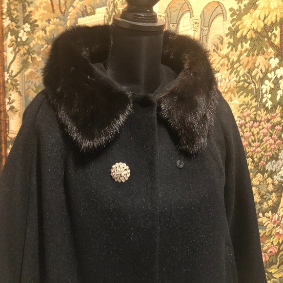 Vintage Wool & Fur Coat Beautiful Perfect - Picture 1 of 11